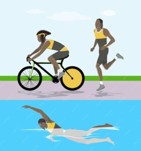 Yüzme, koşma, bisiklet sürme
